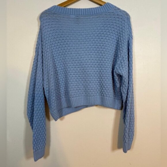 H&M Divided Light Blue Knit Button-Front Cardigan Women’s Size M - Picture 4 of 4